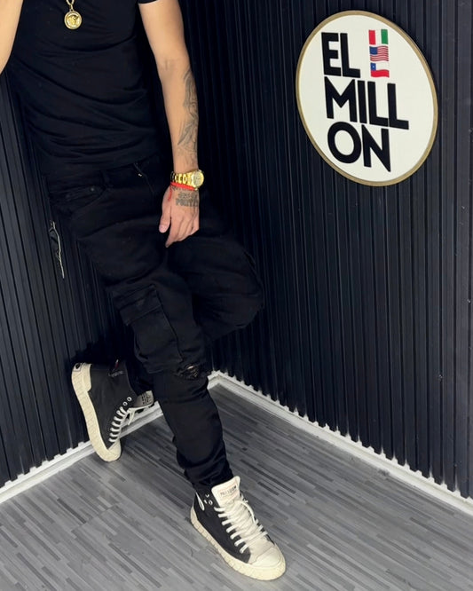 Jeans Cargo Slim Rasgados