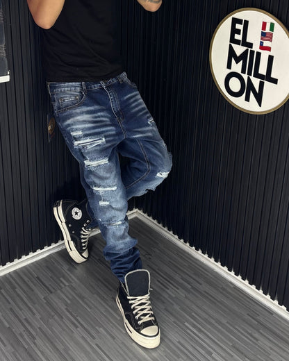 Jeans Rasgados Azules Tipo AE