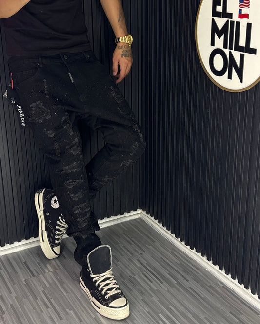Jeans Brillo Rasgado Slim