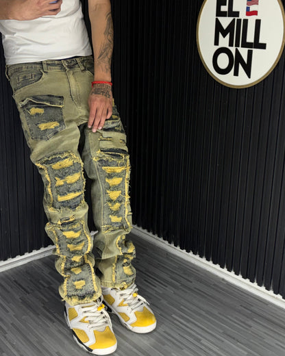 Jeans Cargo Lavado Rasgados