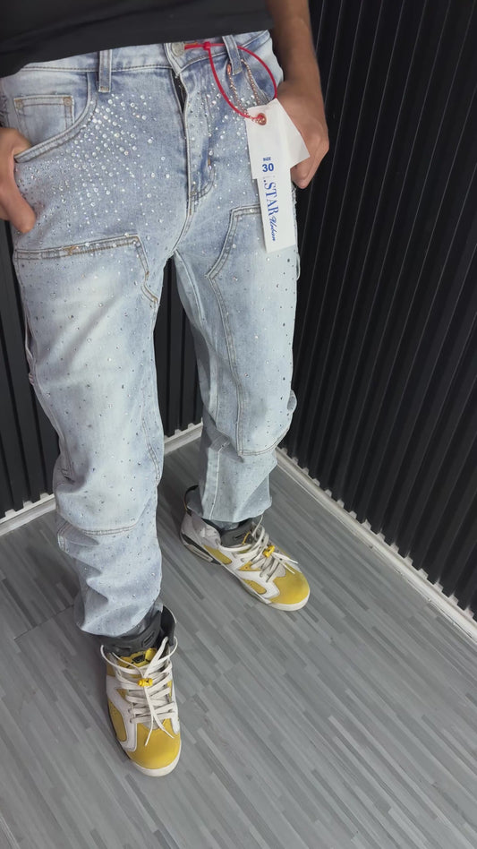 Jeans Brillo Celeste Slim